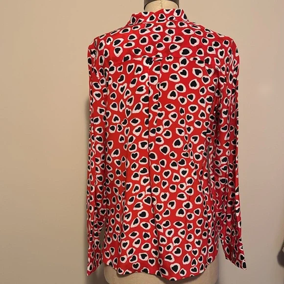 J Crew Classic-fit boy shirt in silk heart print size 10 - Picture 6 of 8